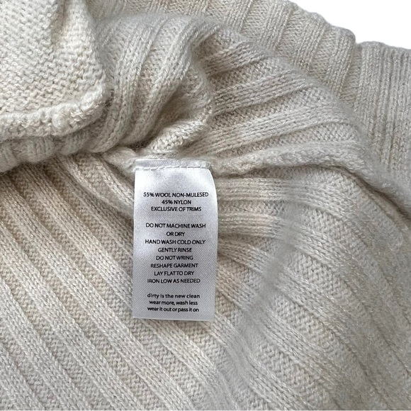 Toad & Co Women's Clementine Mock Neck Wool Blend Pocket Sweater Oatmeal XS - Picture 7 of 8
